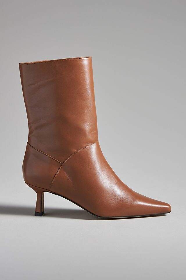 

Сапоги Maeve Kitten-Heel кожаные, темно-коричневый