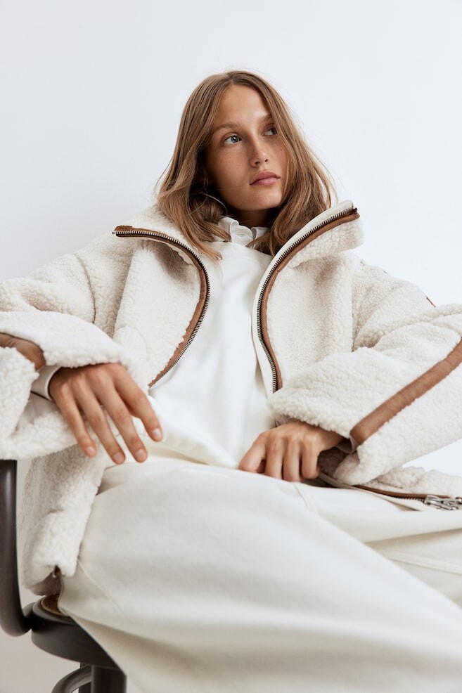 

Куртка из флиса Тедди H&M, бежевый