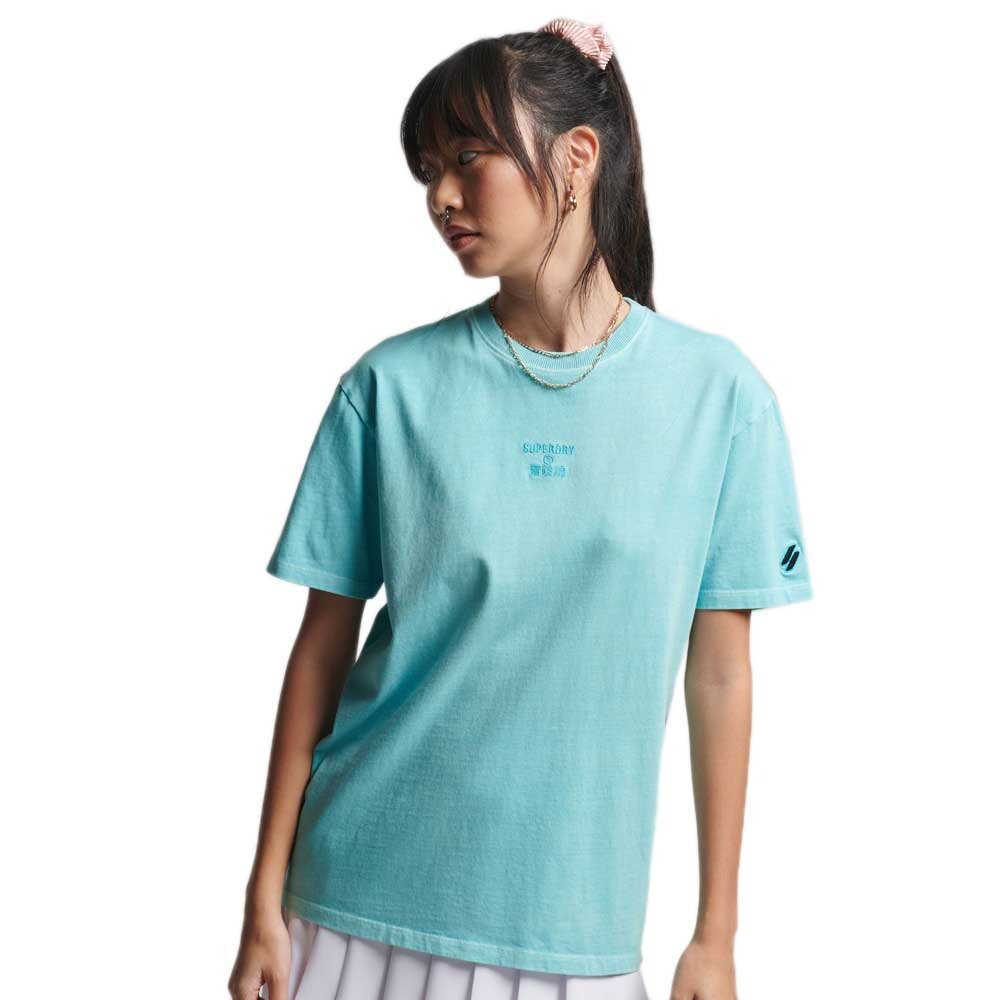 

Футболка Superdry Code Cl Garment Dye Loose, розовый