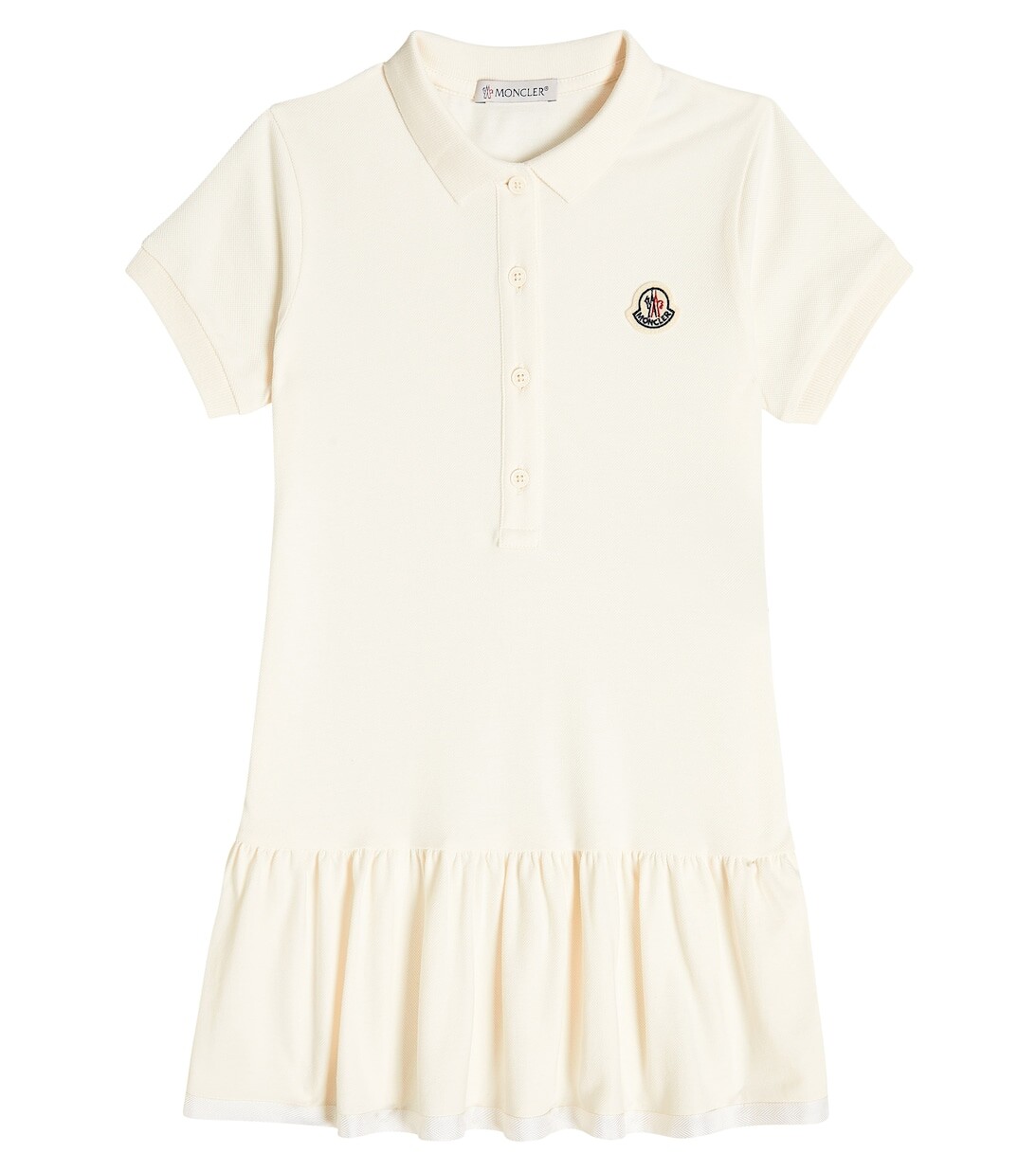 

Платье-поло из смесового хлопка Moncler Enfant, белый