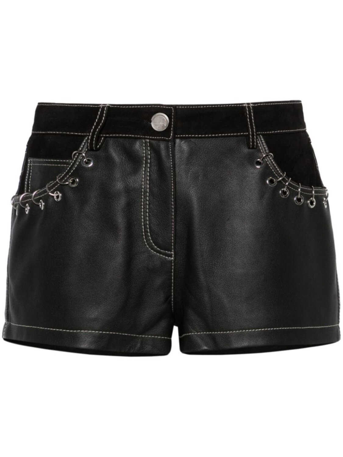 

PINKO короткие кожаные шорты, черный