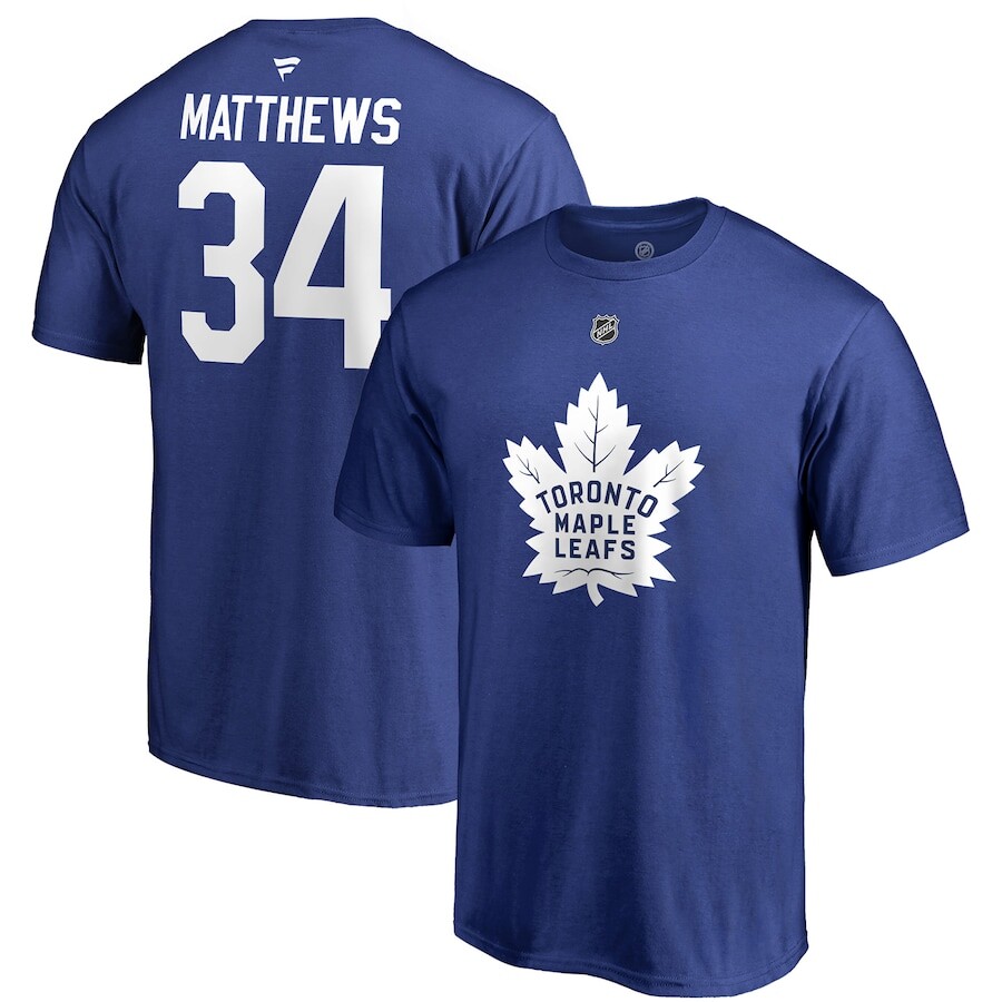 

Футболка с именем и номером Fanatics Branded Toronto Maple Leafs, синий