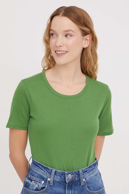 Хлопковая футболка United Colors of Benetton, зеленый