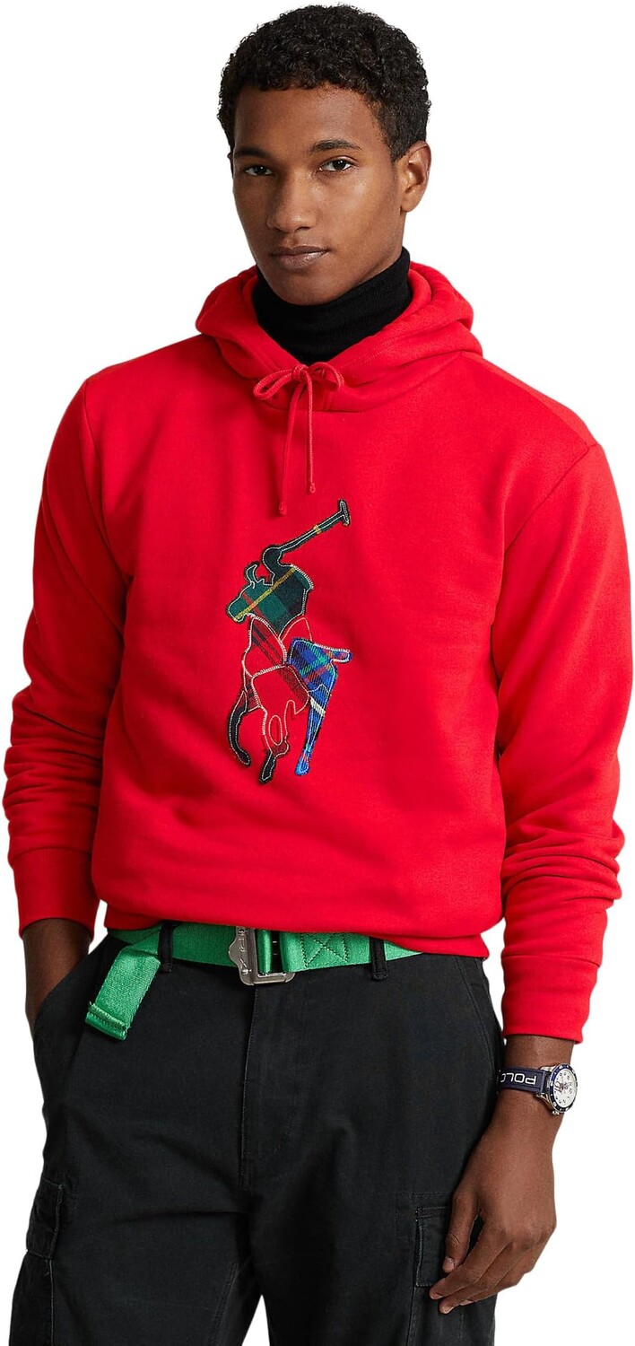 

Толстовка с изображением пони в флисовую клетку RL Polo Ralph Lauren, красный