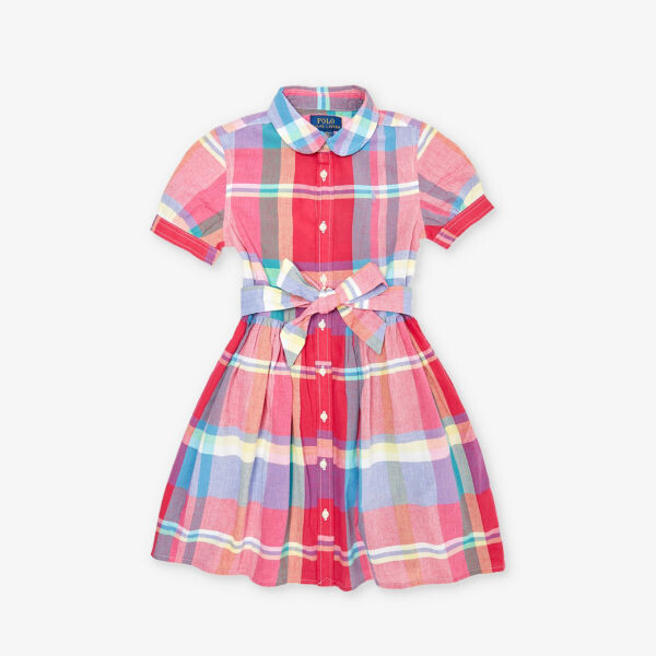 

Хлопковое платье с расклешенным краем в клетку для девочек Polo Ralph Lauren, мультиколор