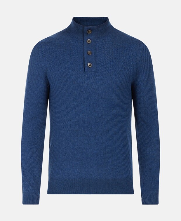 

Джемпер из мериносовой шерсти Hackett London, темно-синий