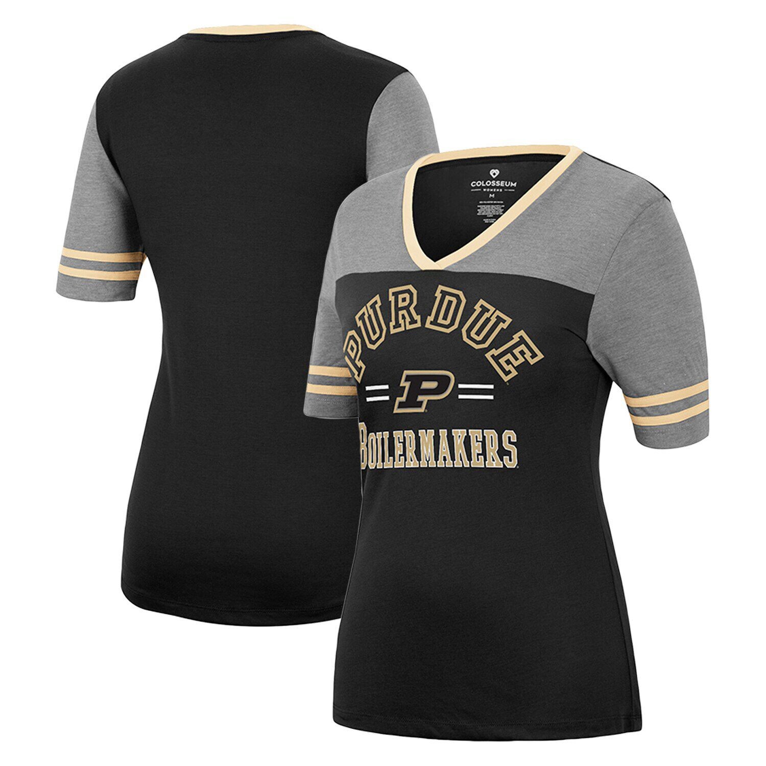 

Женская футболка Colosseum черного/серого цвета Purdue Boilermakers There You Are с v-образным вырезом Colosseum, Черный