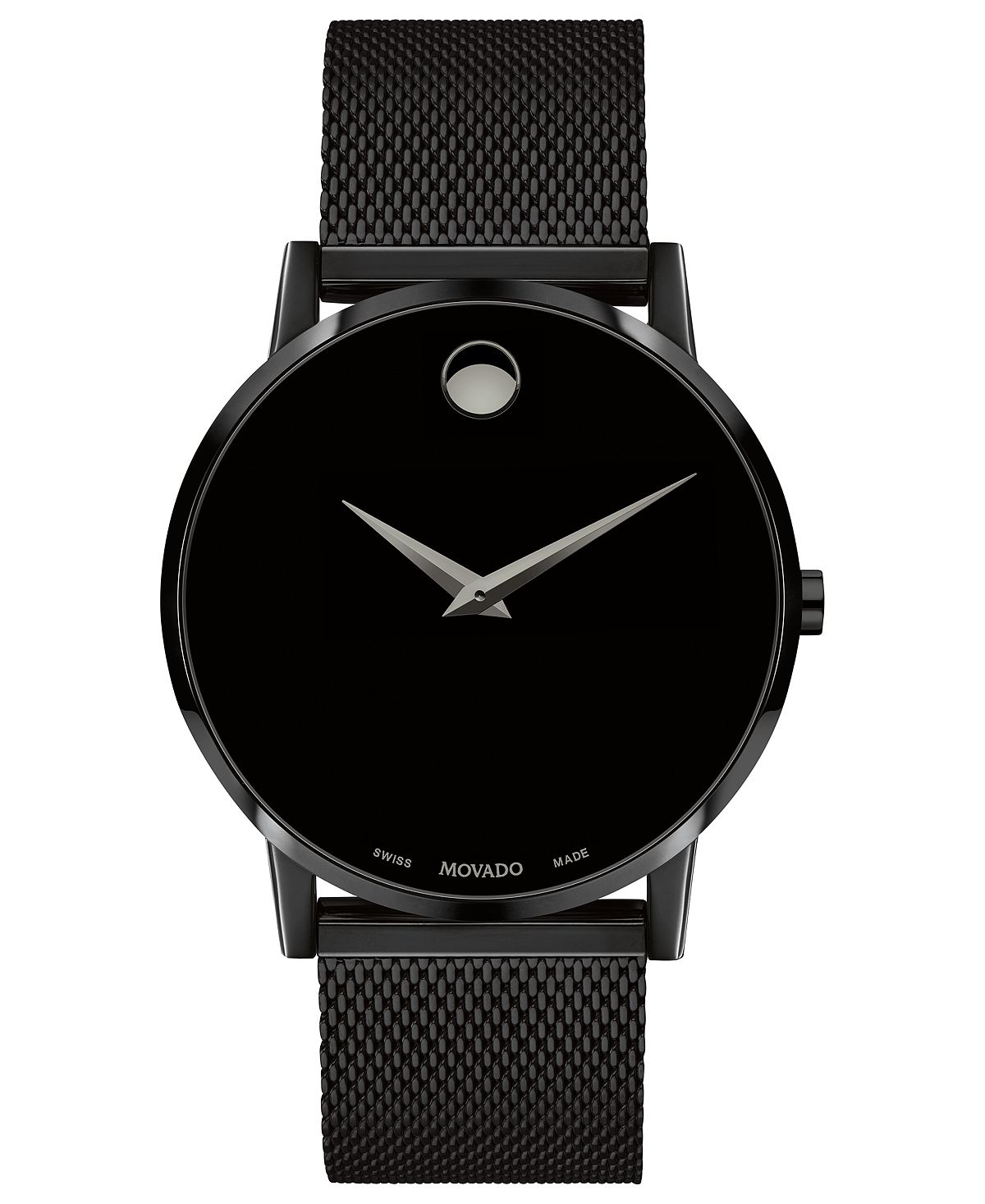 Мужские часы Swiss Museum с черным браслетом с сеткой PVD, 40 мм Movado