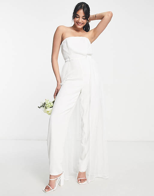 

Эксклюзивный комбинезон из тюля Starlet Bridal цвета слоновой кости