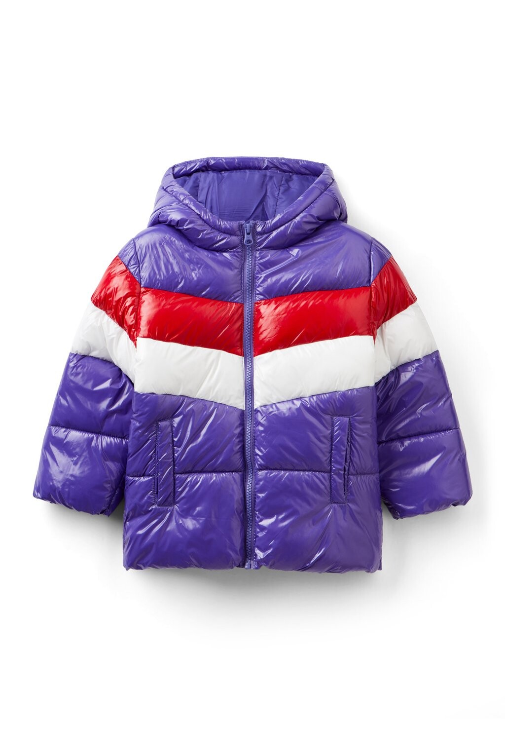 

Зимняя куртка Color Block Padded United Colors of Benetton, фиолетовый