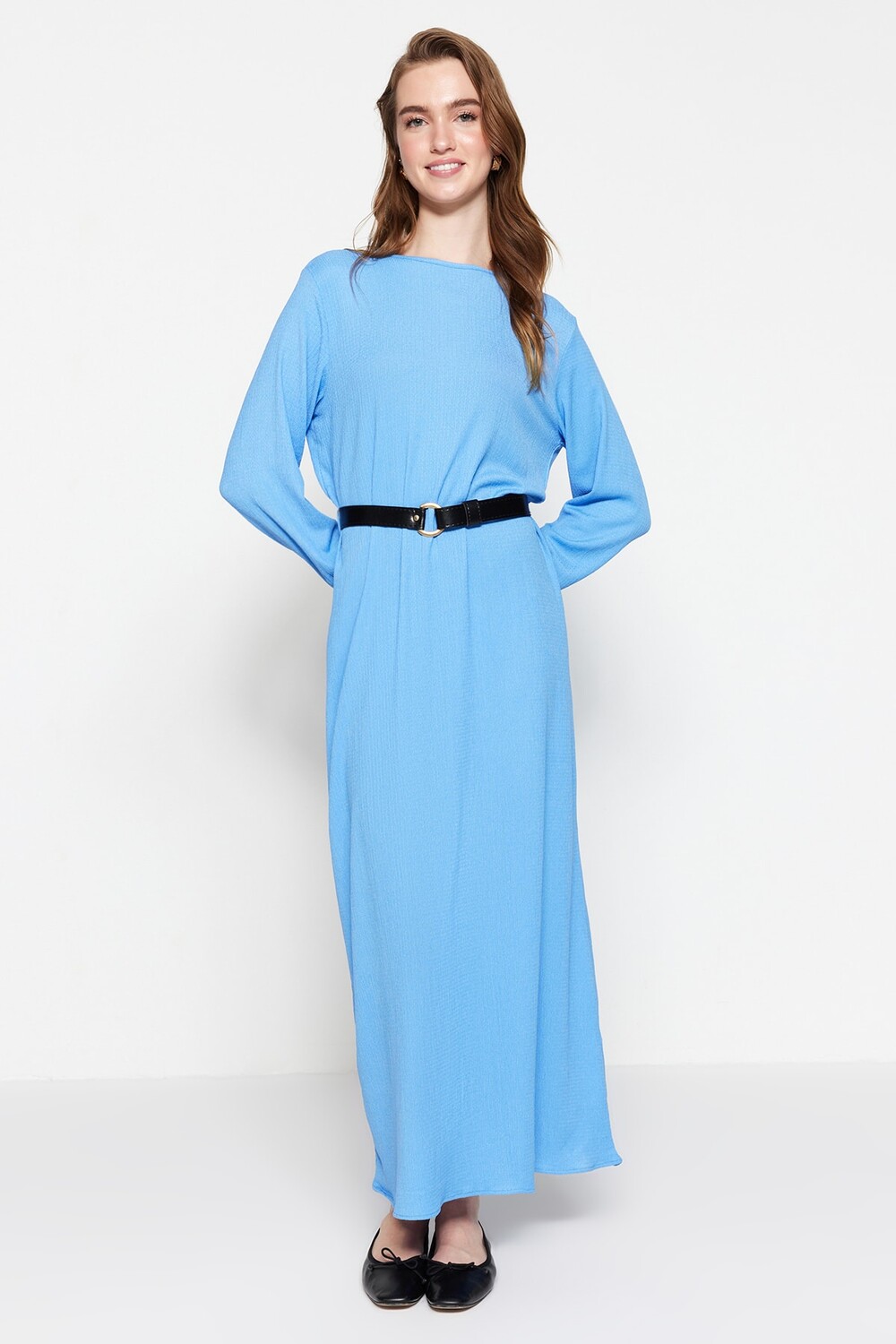 

Платье - Синее - Базовое Trendyol Modest, синий