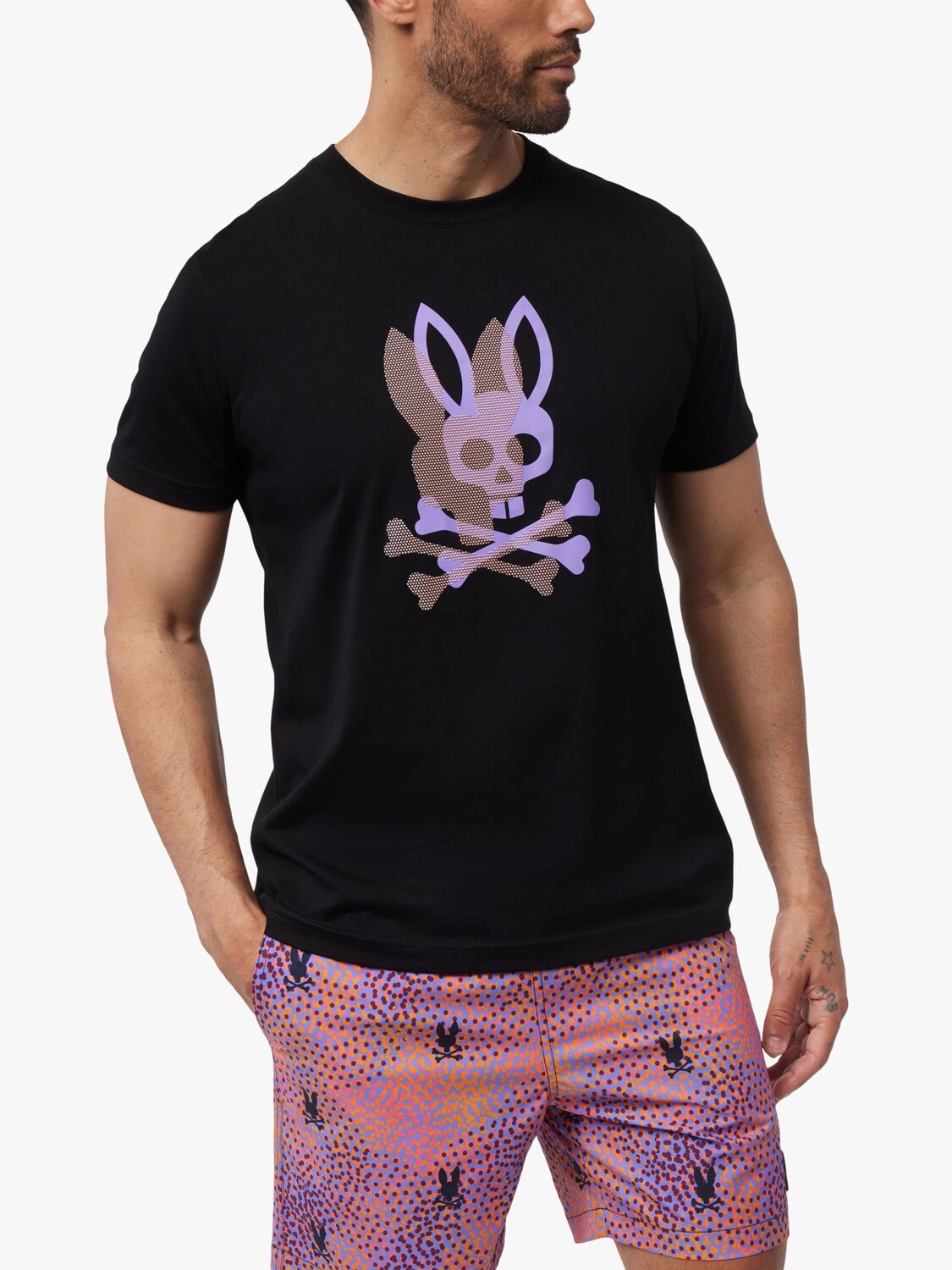 

Футболка Chicago с рисунком в горошек Psycho Bunny, черный/мульти