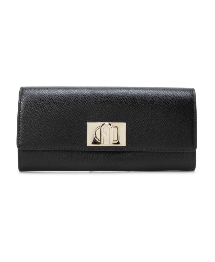 

Кожаный кошелек S с гранатовой отделкой Furla, черный