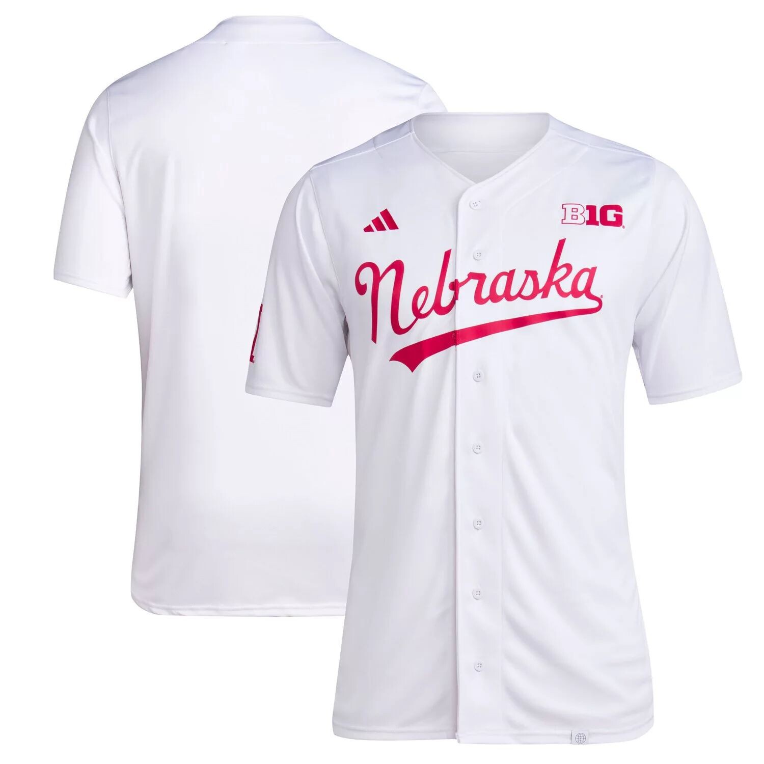 

Мужская белая бейсбольная майка #23 Nebraska Huskers Team adidas