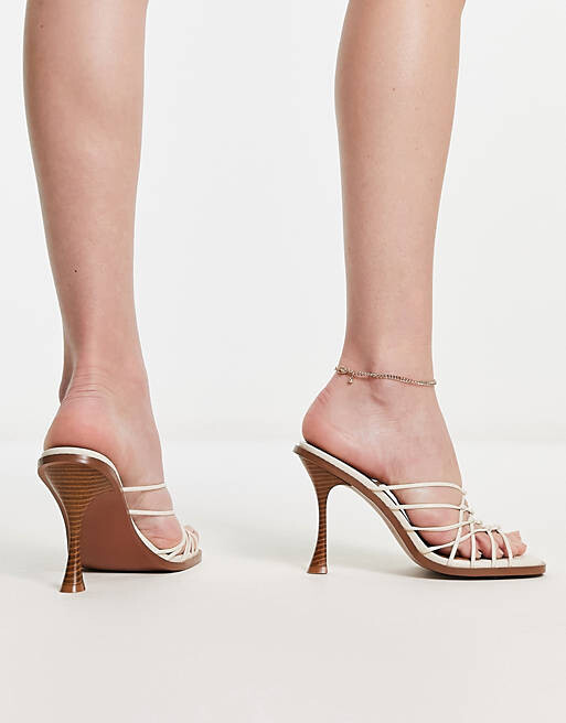 

Белые туфли-мюли на каблуке с узлом ASOS DESIGN Nalo, Белый