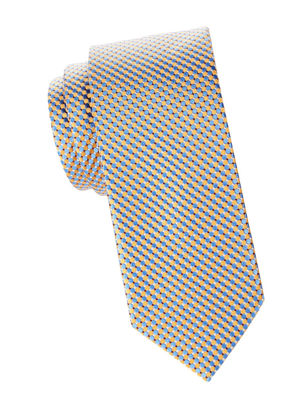 Шелковый галстук с мелкими кругами Eton, желтый