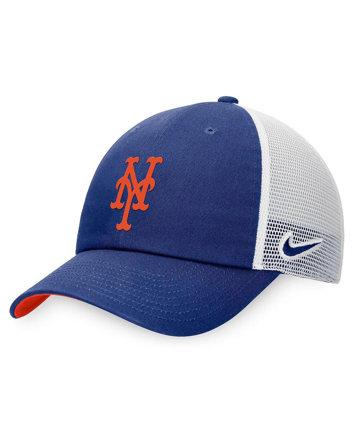 

Мужская регулируемая кепка дальнобойщика Royal, белая New York Mets Heritage86 Nike