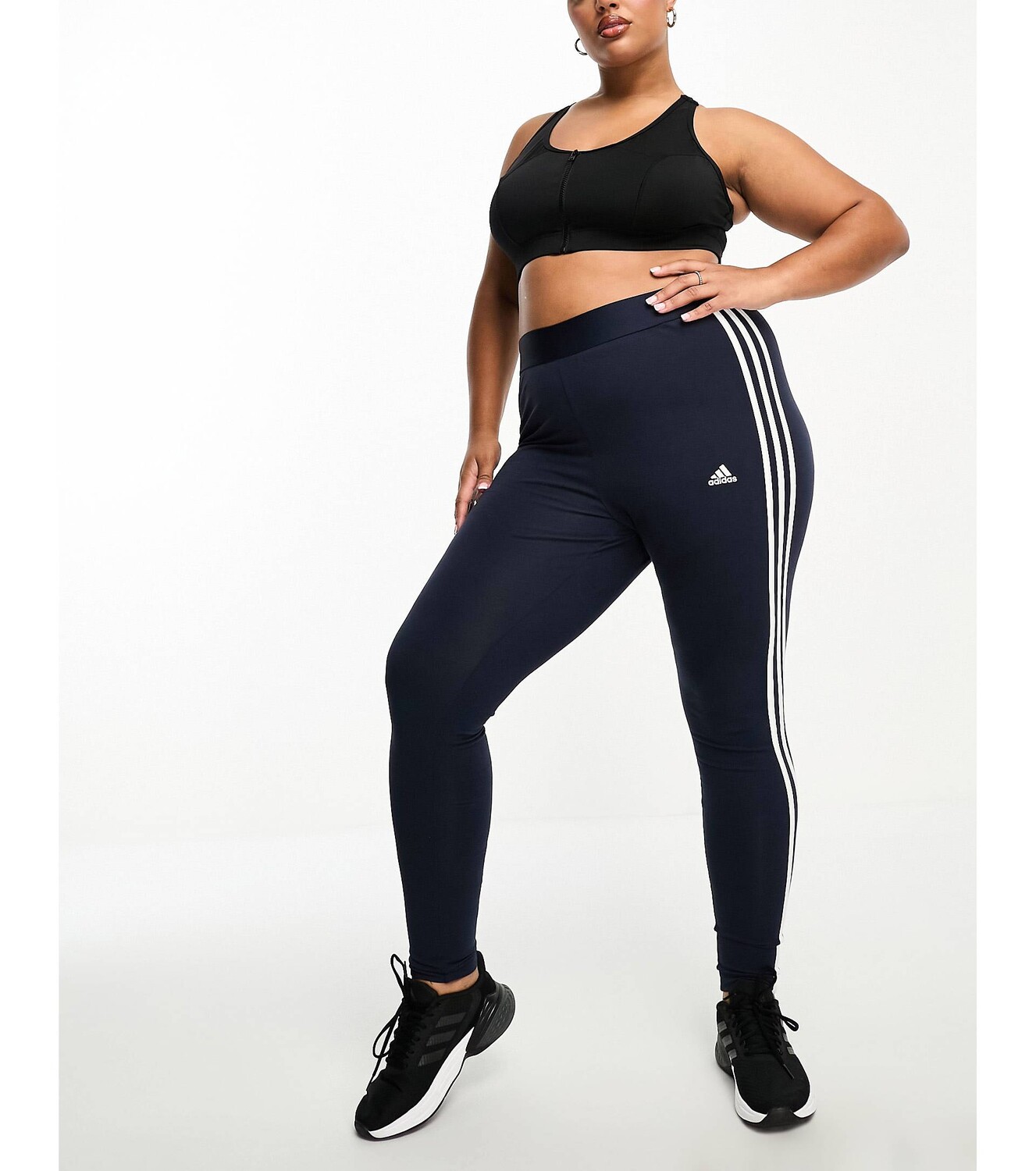 

Темно-синие леггинсы с 3 полосками по бокам adidas Sportswear Plus Essential adidas performance, Синий