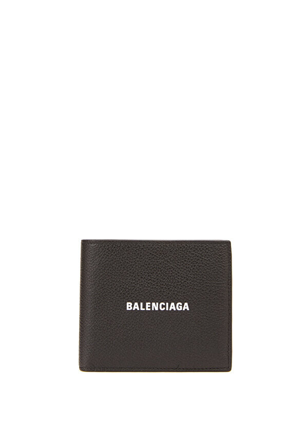 

Мужской кожаный кошелек с черным логотипом Balenciaga