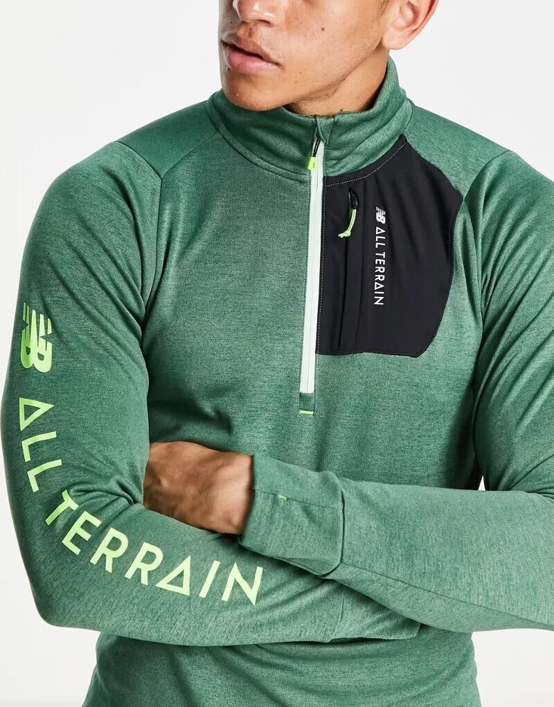 

Темно-красный топ с длинными рукавами и полумолнией New Balance All Terrain