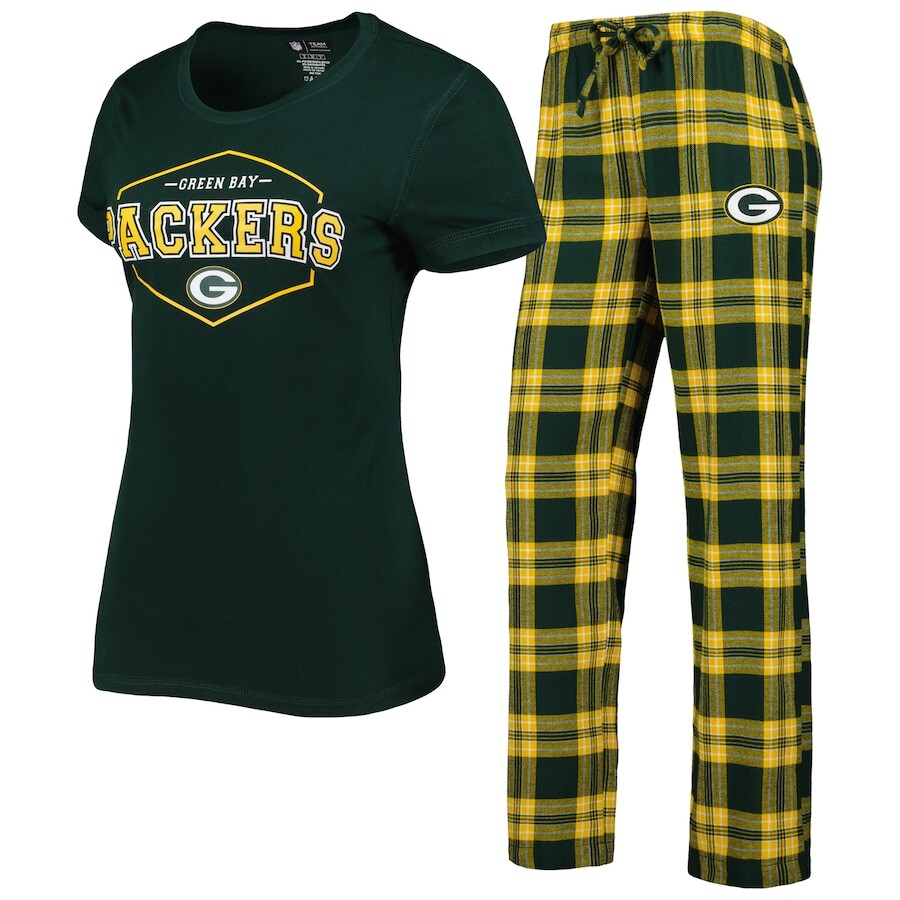 

Пижамный комплект Concepts Sport Green Bay Packers, зеленый