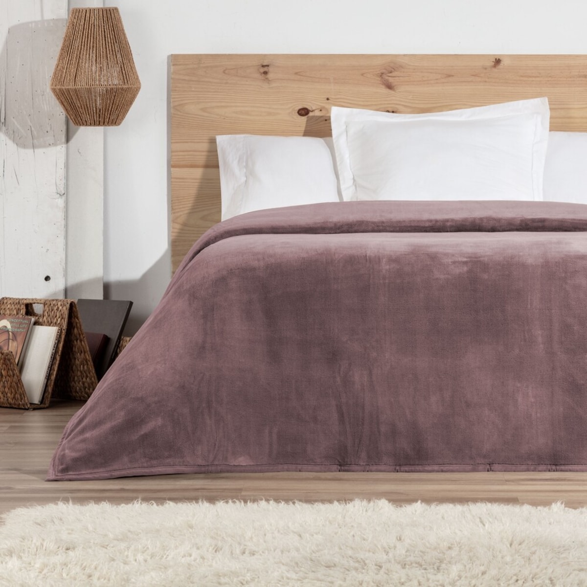 Мягкое простое одеяло для кровати Manterol, фиолетовый
