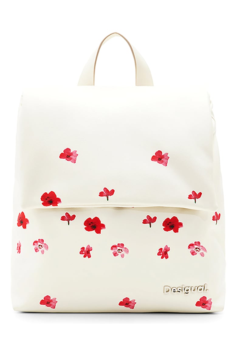 Рюкзак из экокожи с цветочным принтом Desigual, белый