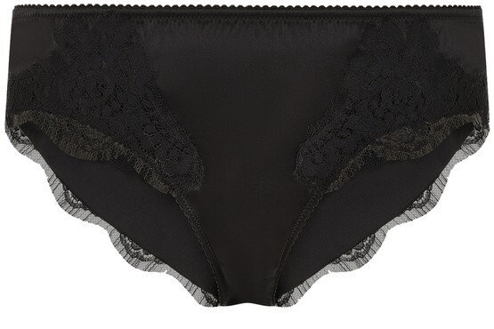 

Атласные трусы с кружевной отделкой Dolce & Gabbana, черный
