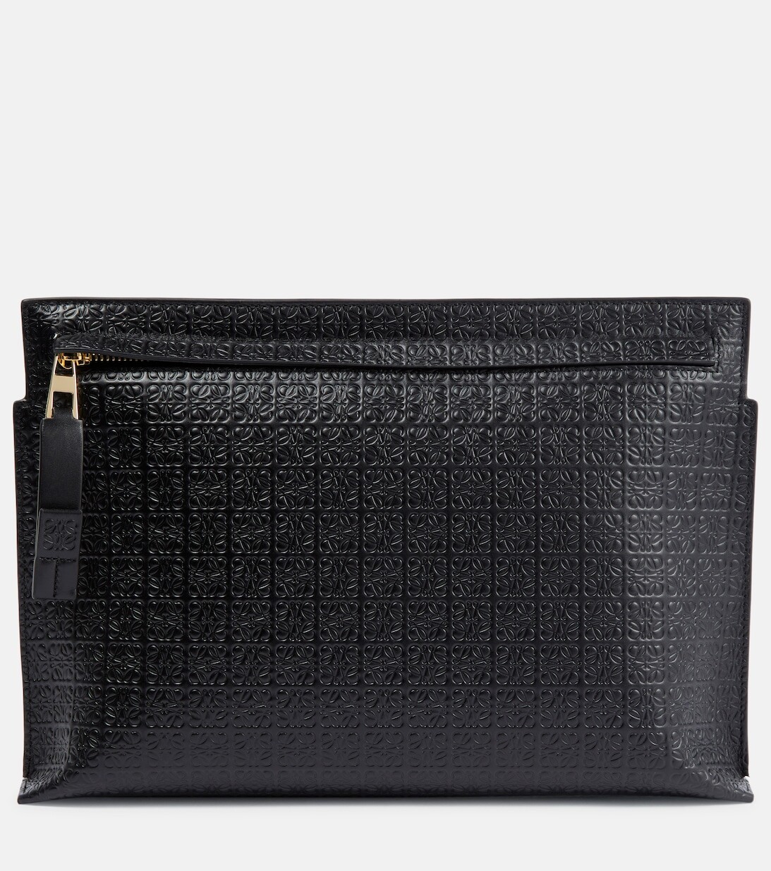 

Кожаный клатч с логотипом Repeat T Loewe, черный