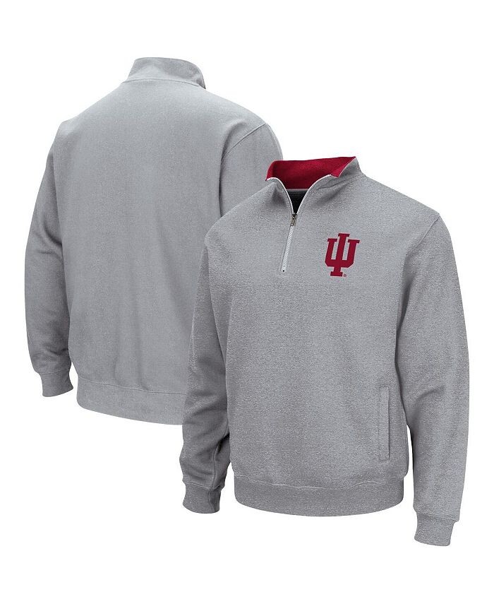 

Мужская серая куртка Indiana Hoosiers Tortugas Team с молнией на четверть и логотипом серого цвета Colosseum, серый