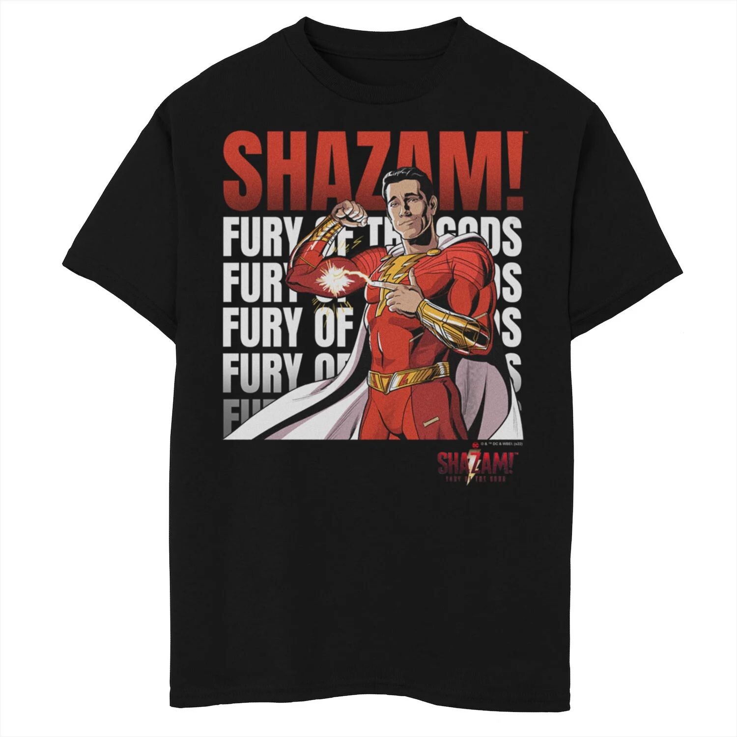 

Комиксы DC для мальчиков 8–20 лет Shazam! Футболка с графическим рисунком Fury Of The Gods Licensed Character