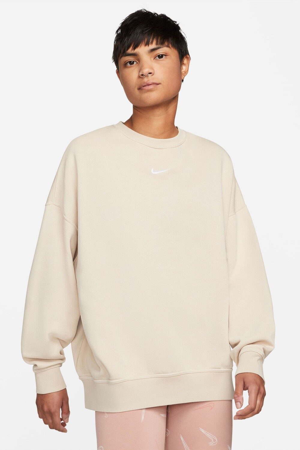 

Толстовка оверсайз с длинным вырезом и круглым вырезом Nike