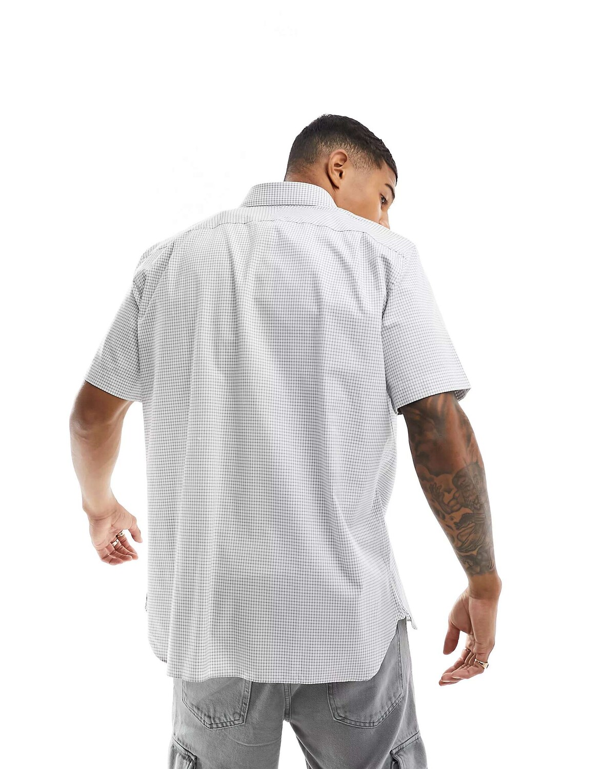 

Зеленая рубашка в клетку с короткими рукавами Lacoste