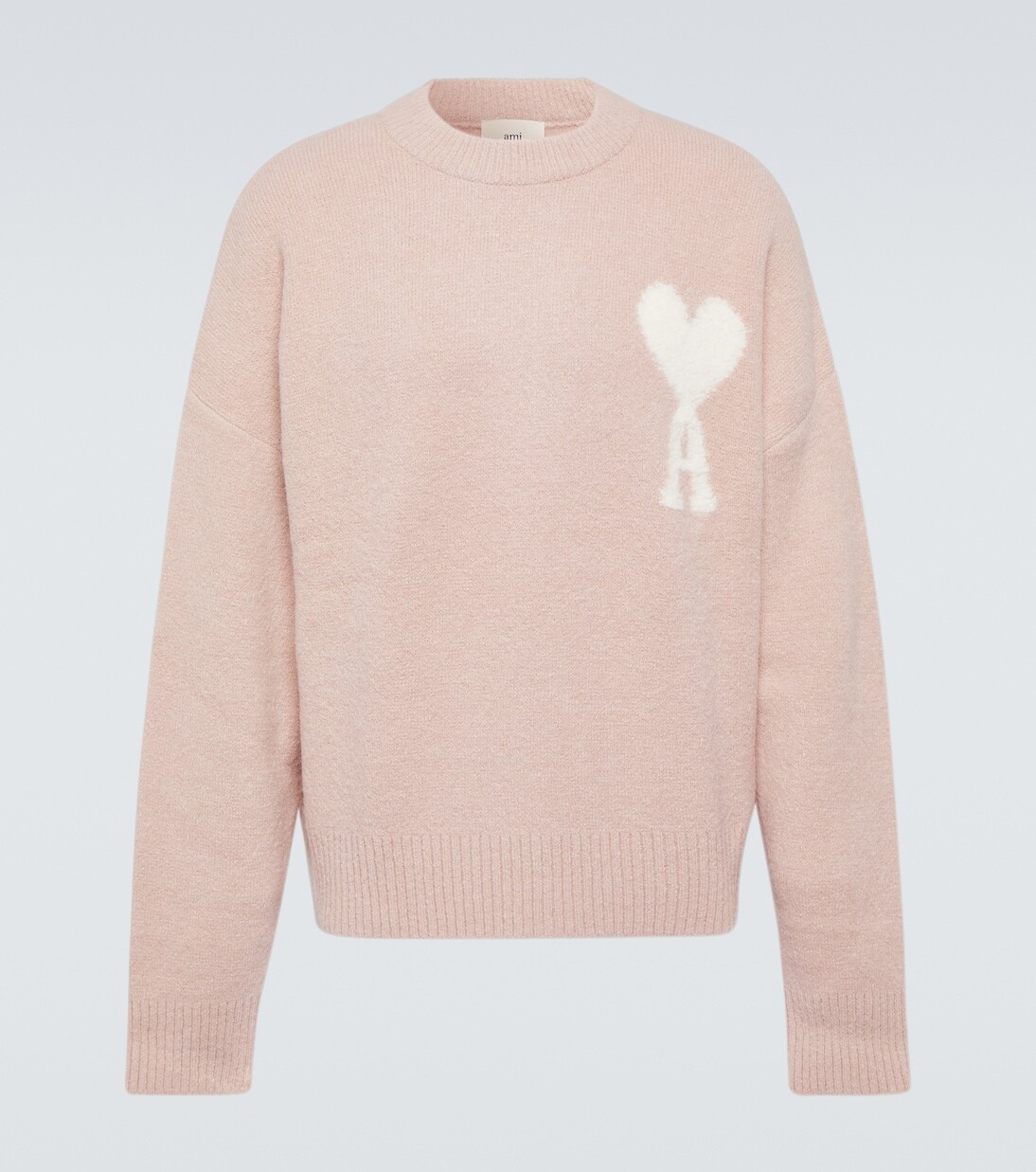 

Свитер ami de coeur из шерсти альпаки Ami Paris, розовый