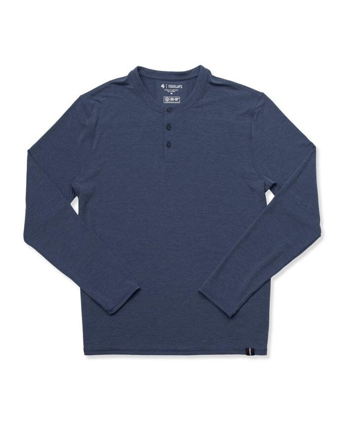

Мужская футболка LS Radius Henley Fourlaps, цвет Navy heather
