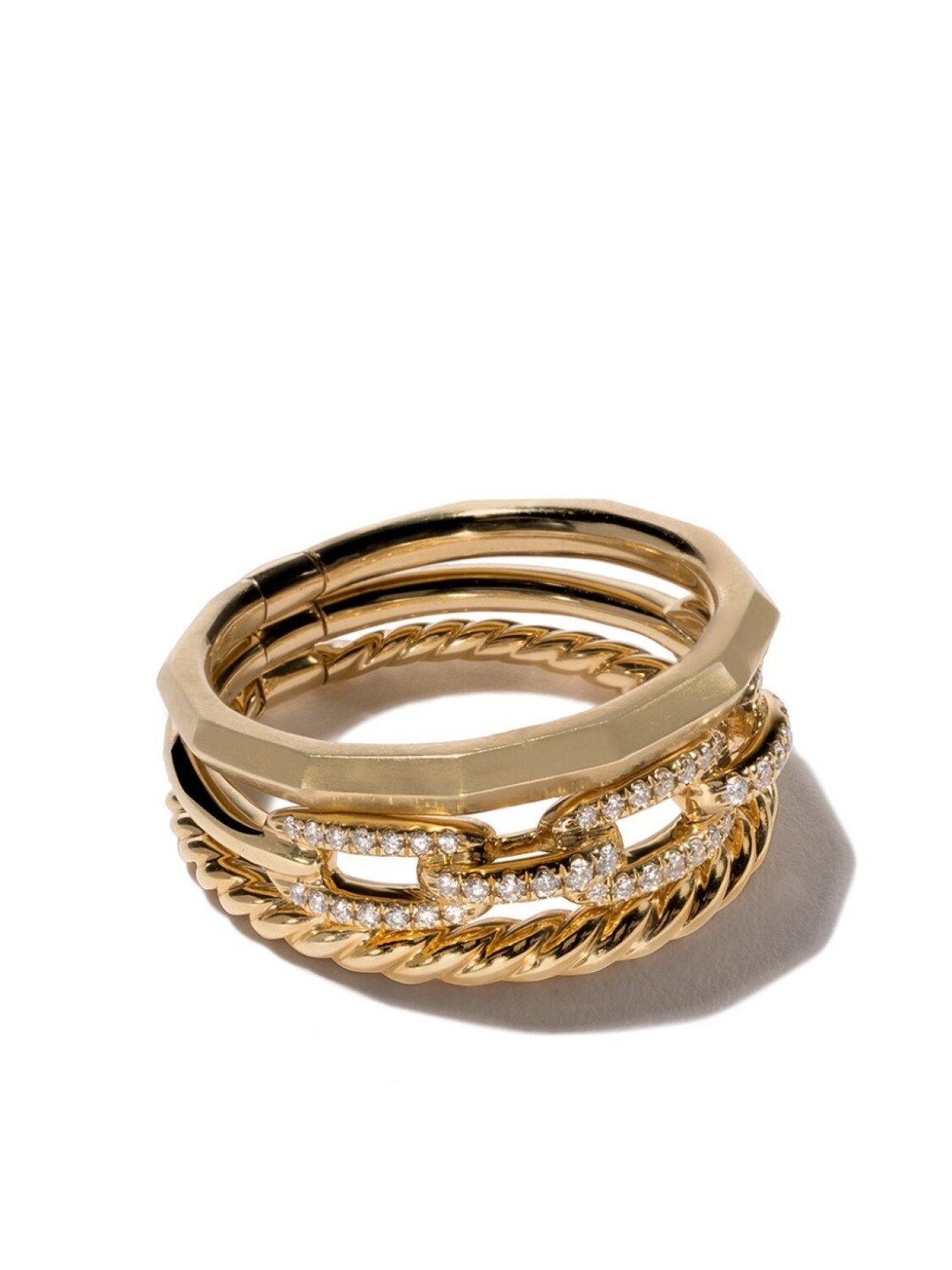 

Кольцо Stax из желтого золота с бриллиантами David Yurman, золотой