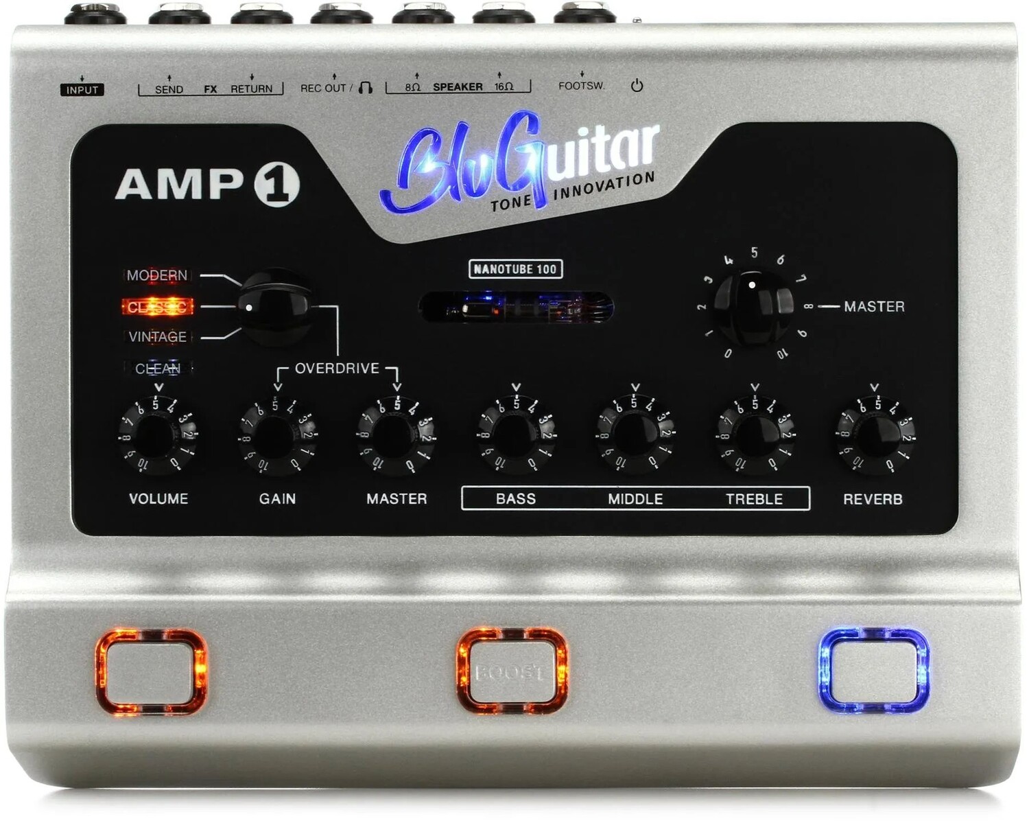 

BluGuitar Amp1 Mercury Edition 100-ваттный педалборд-усилитель с нанотрубкой
