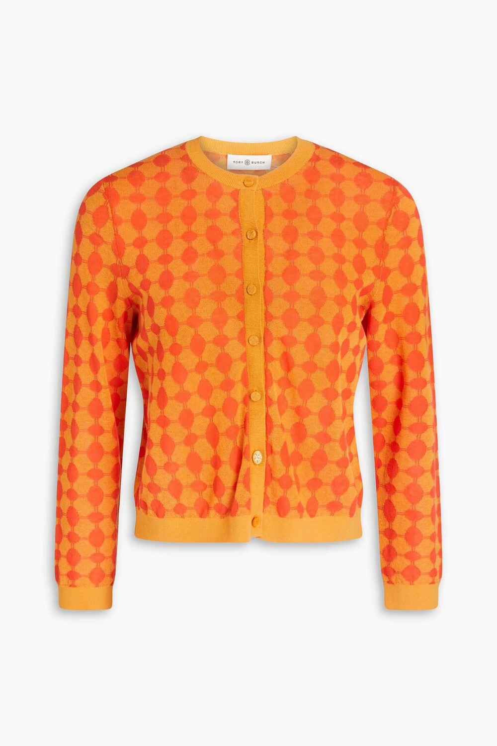 

Кардиган жаккардовой вязки из смесового хлопка Tory Burch, оранжевый