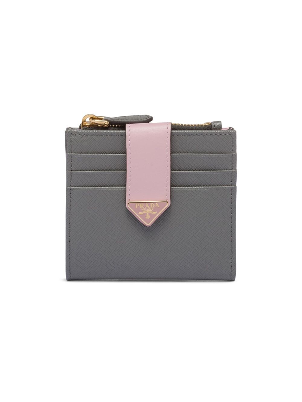 

Маленький кошелек из сафьяновой кожи и кожи Prada, серый