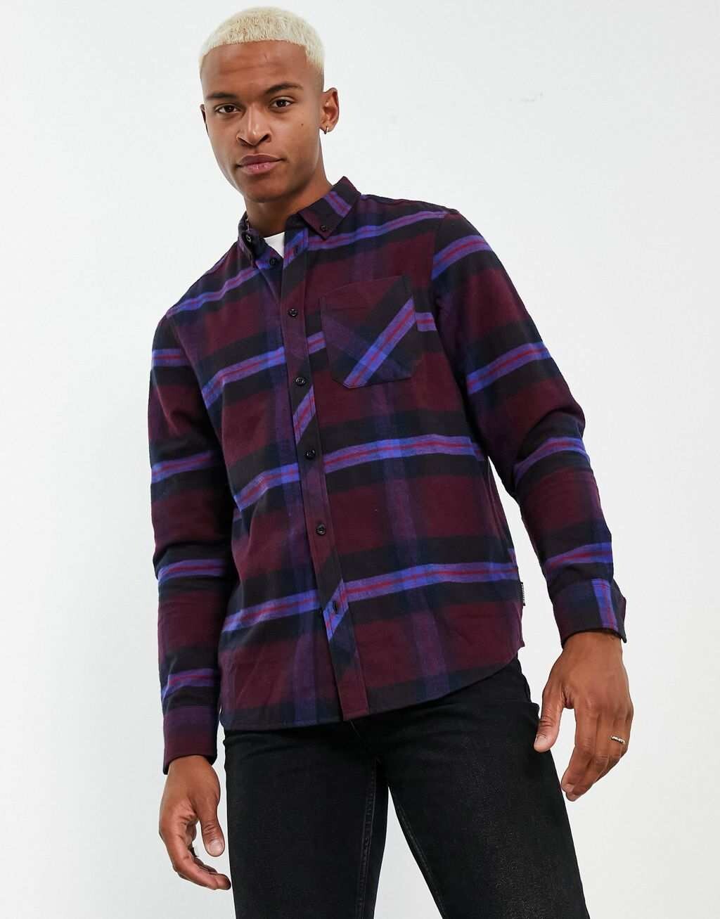 

Рубашка Element Lumberjack в бордово-фиолетовую клетку