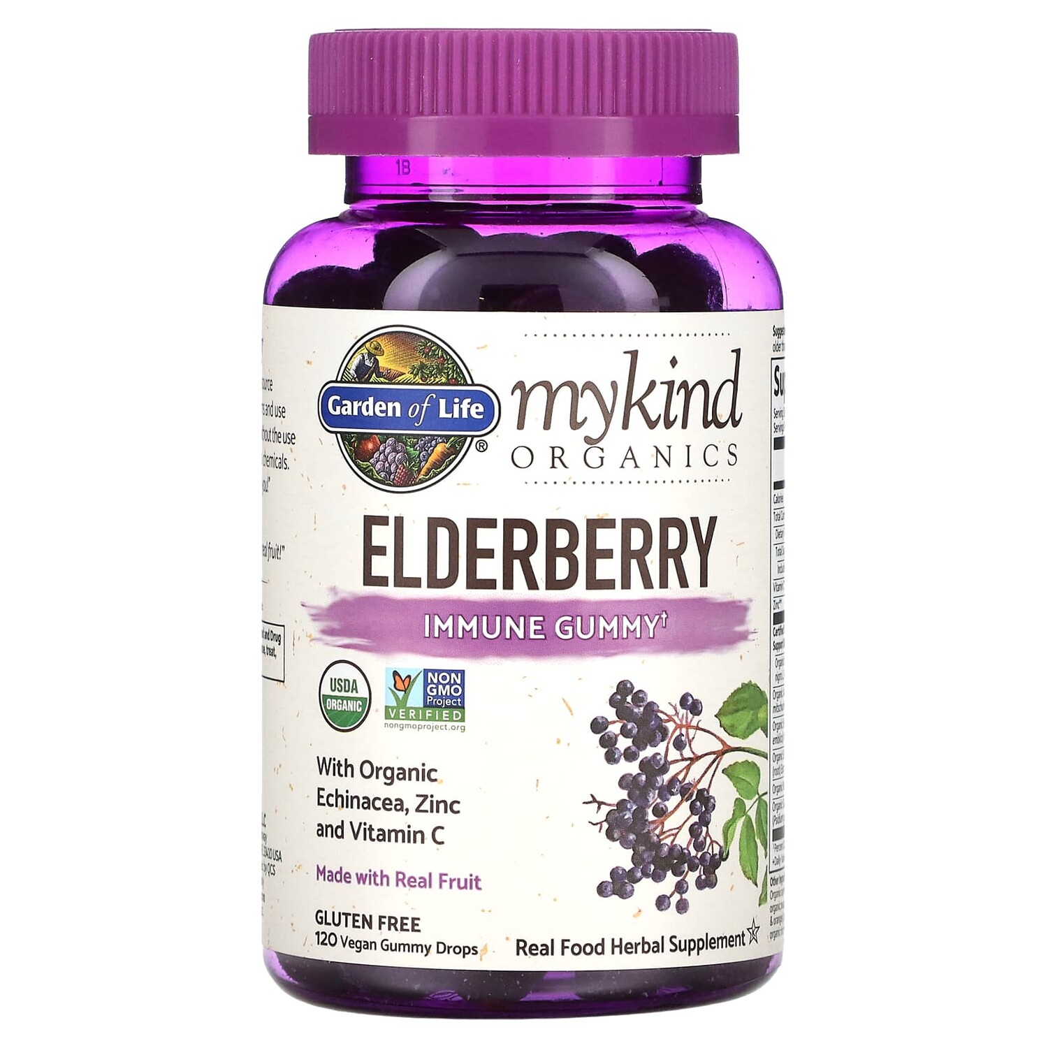 

MyKind Organics, бузина, жевательная добавка для укрепления иммунитета, 120 веганских жевательных таблеток, Garden of Life