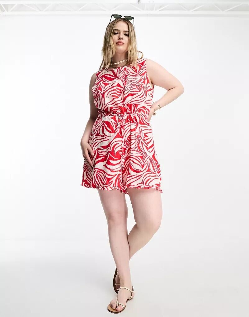 

Красный комбинезон Vero Moda Curve с абстрактным узором