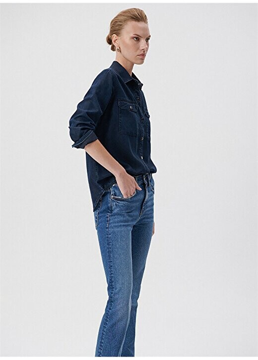 Женская джинсовая рубашка с воротником Slim Fit M122748-23171-FREYA Mavi