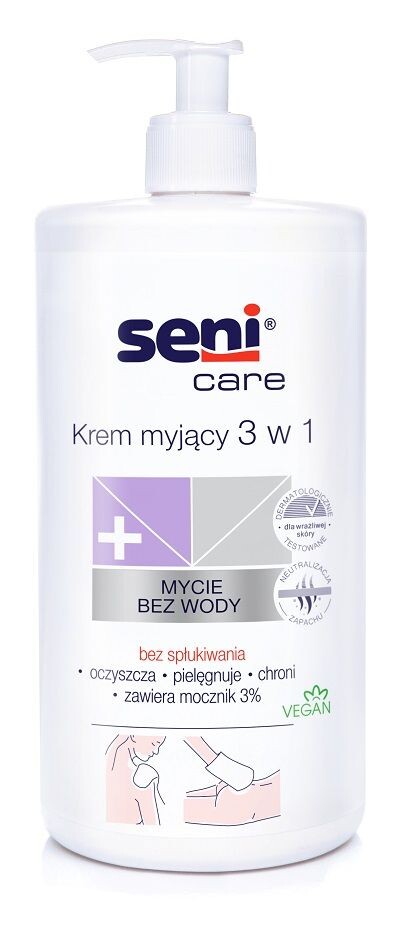 

Очищающий крем для тела Seni Care Krem Myjący 3 w 1 mocznik 3%, 1000 мл