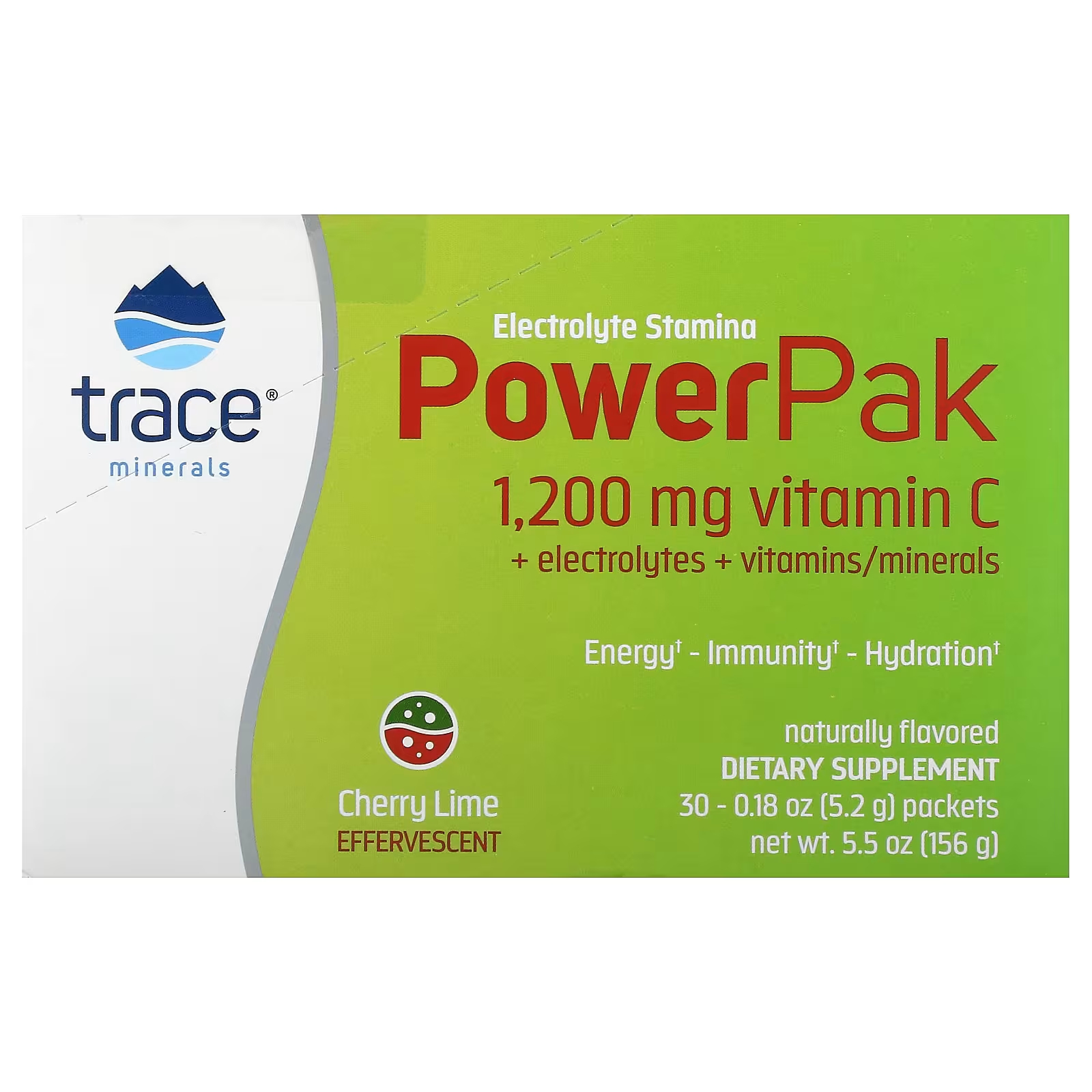 Электролит Trace Minerals Stamina PowerPak Cherry Lime с витамином С