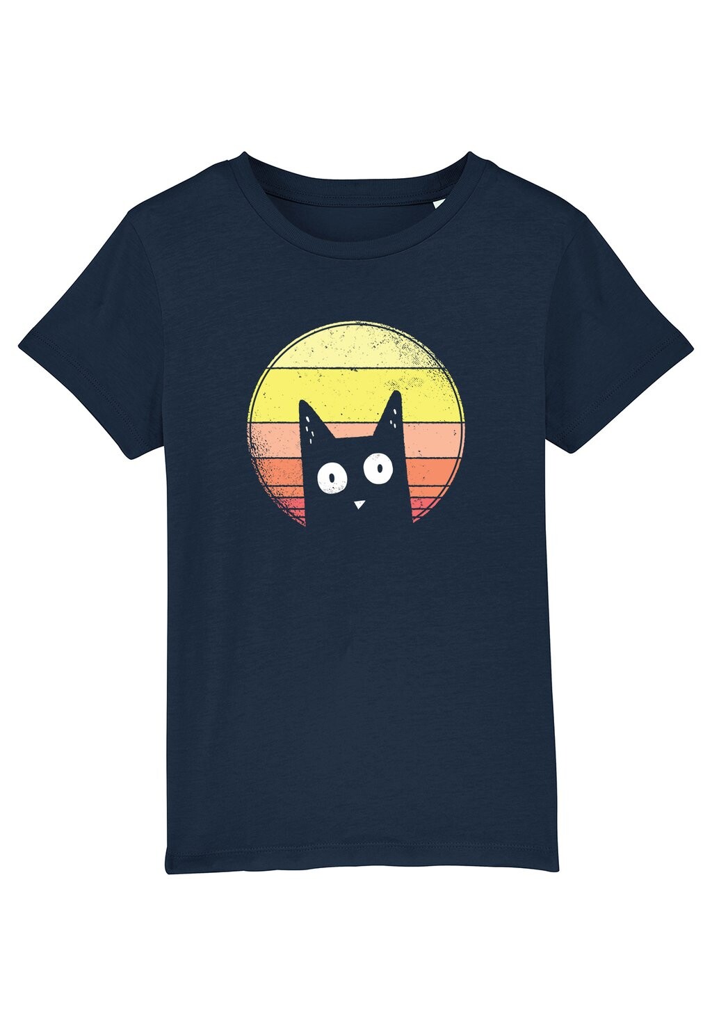 

Футболка с принтом SUNSET CAT Watapparel, цвет french navy