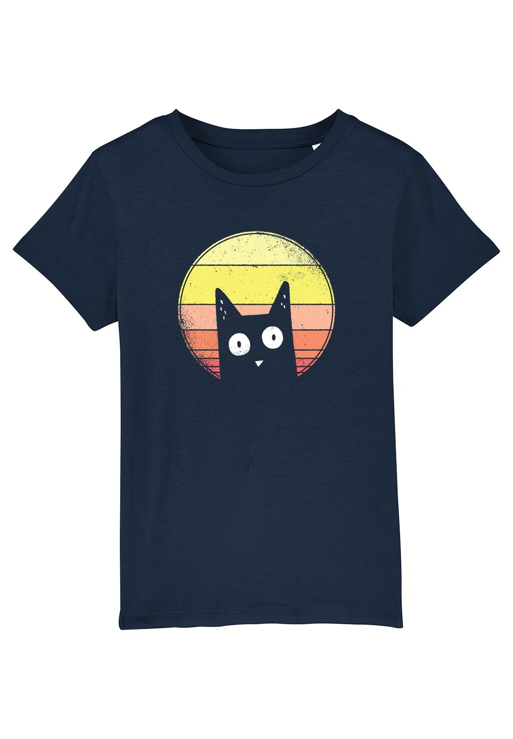 Футболка с принтом SUNSET CAT Watapparel, цвет french navy