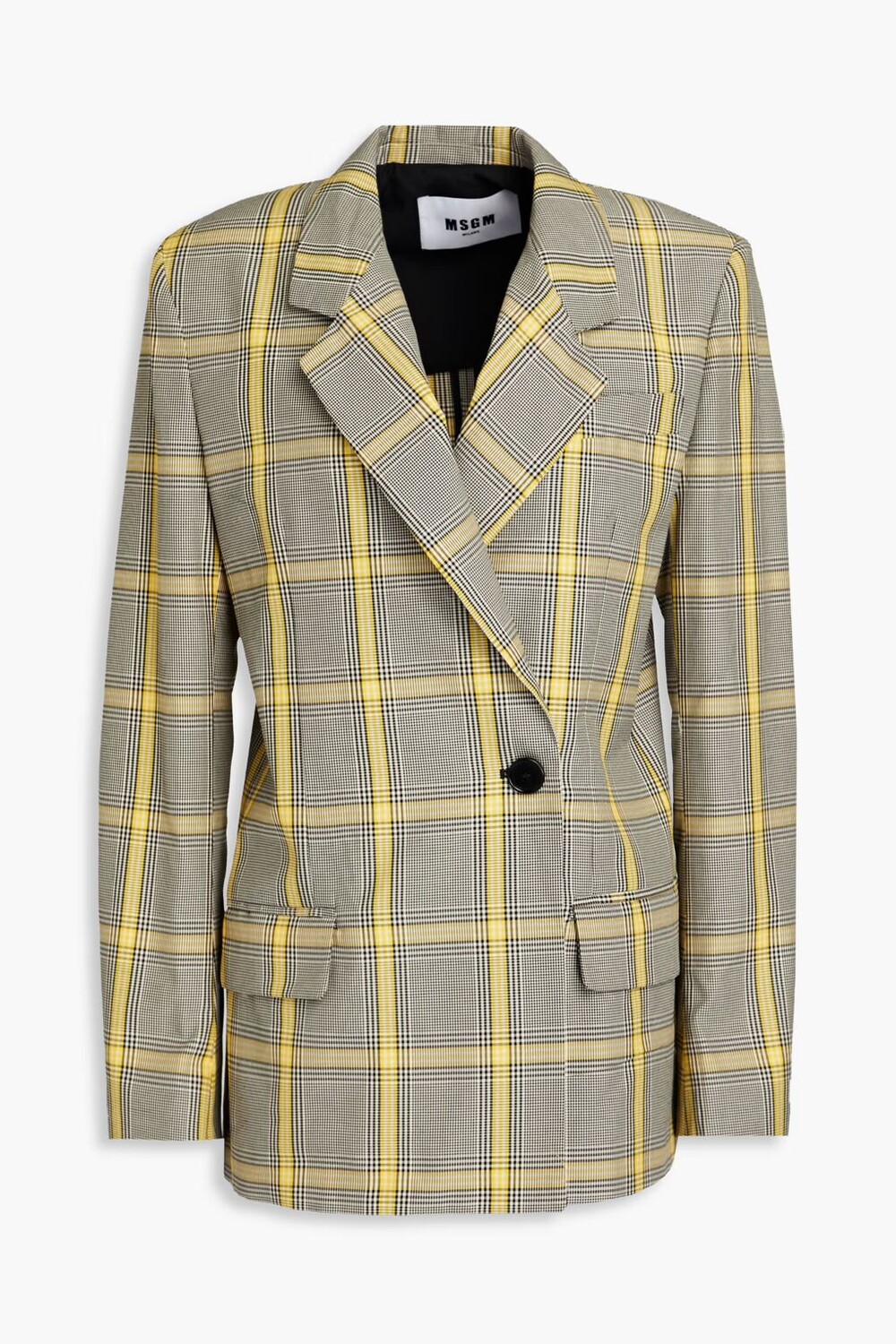 

Креповый блейзер в клетку Prince of Wales Msgm, желтый