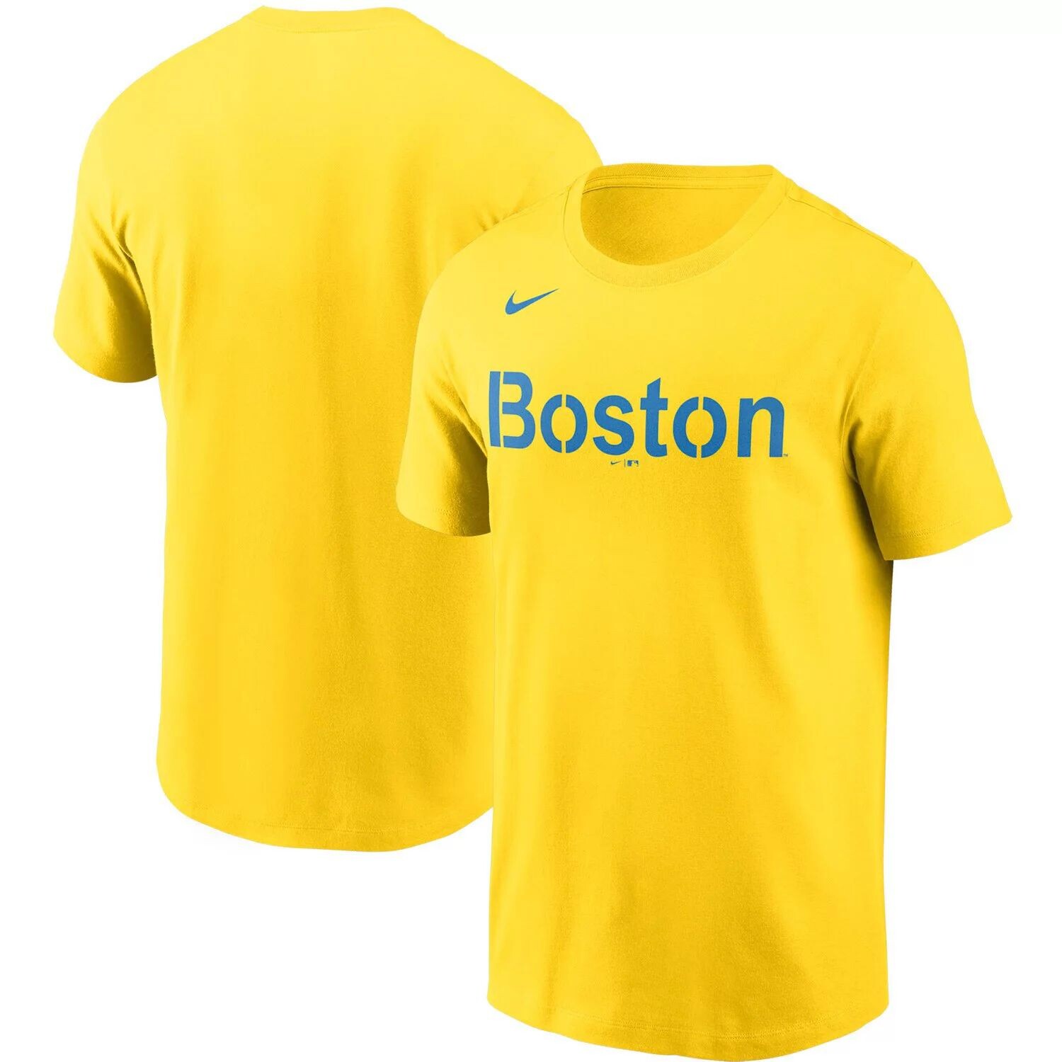 

Мужская золотая футболка Boston Red Sox 2021 City Connect с надписью Nike, Желтый