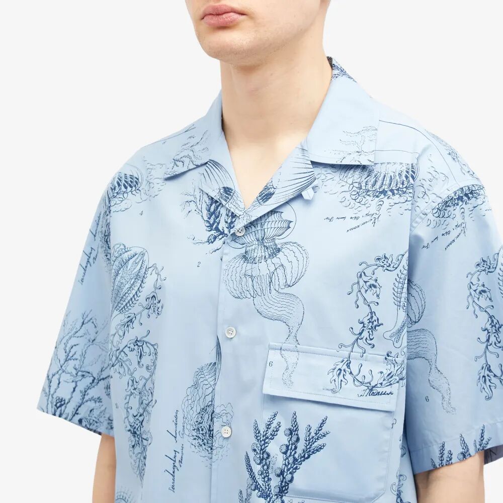Wooyoungmi Отпускная рубашка с морским принтом, синий